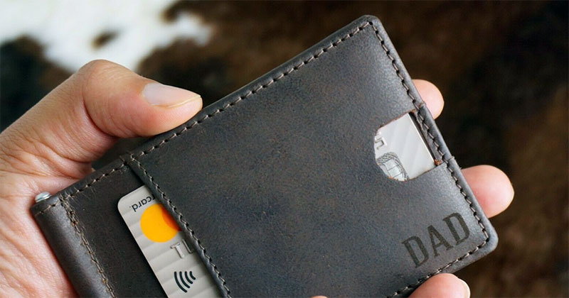 Dad holding wallet