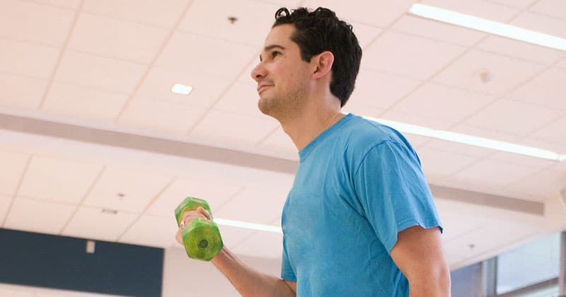 Man exercising at a gym